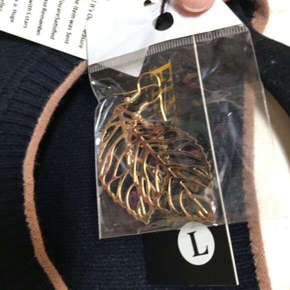 NWT FINCATI Navy Plaid Sweater Dress size Large - Picture 16 of 16